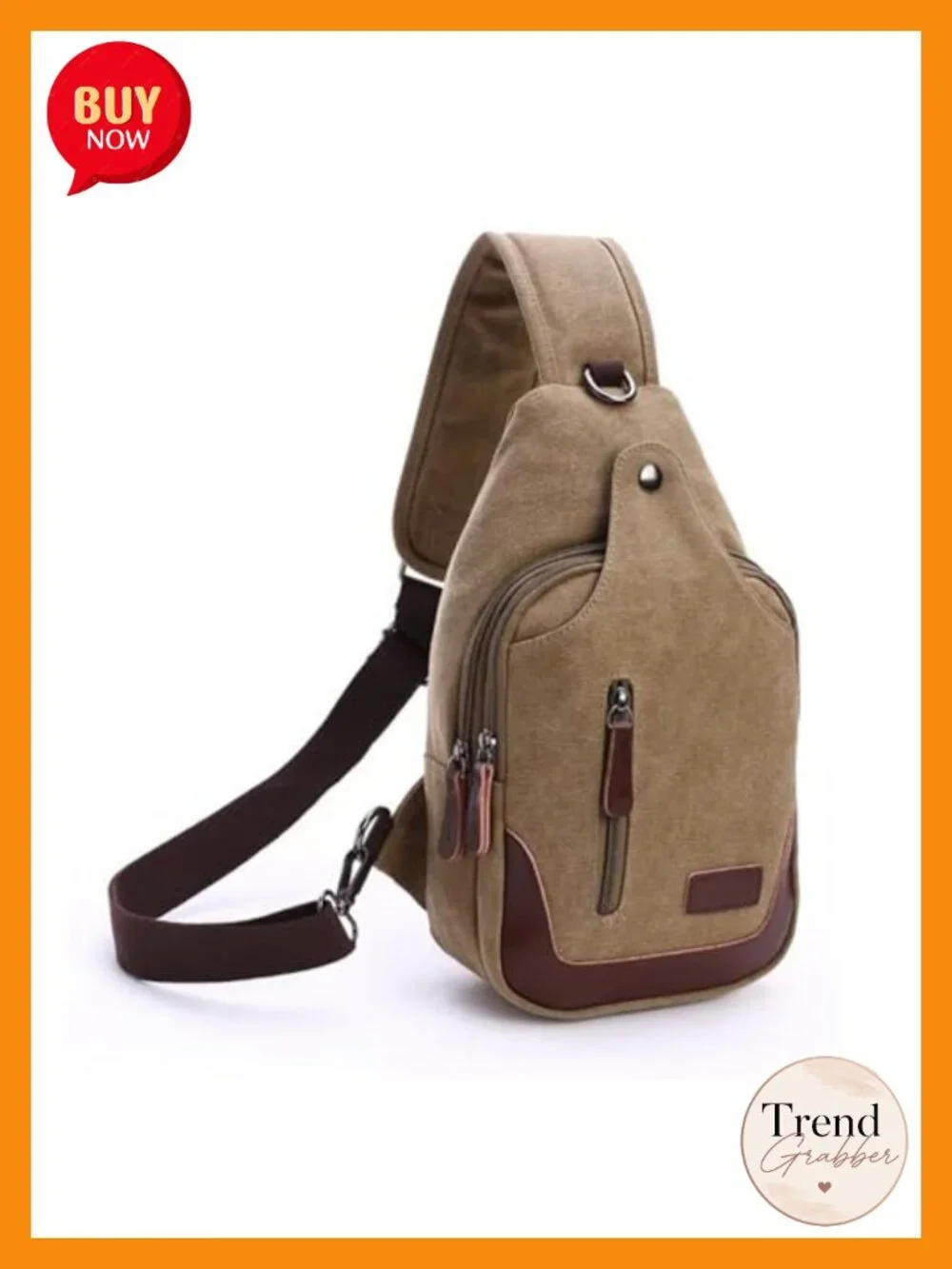 Canvas Sling Bag for Men Crossbody Chest Bag Casual Daypack Backpack Adjustable